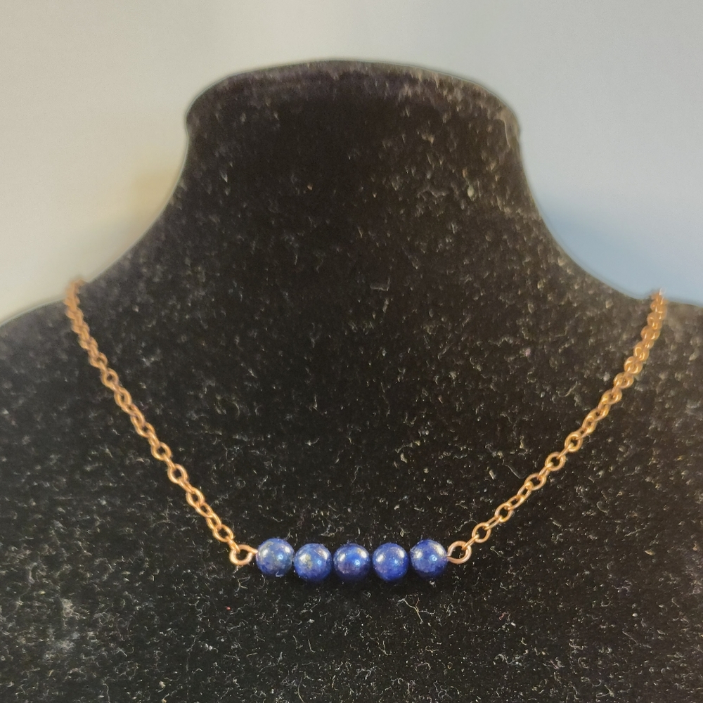 Lapis Lazuli and Copper Beaded Necklace